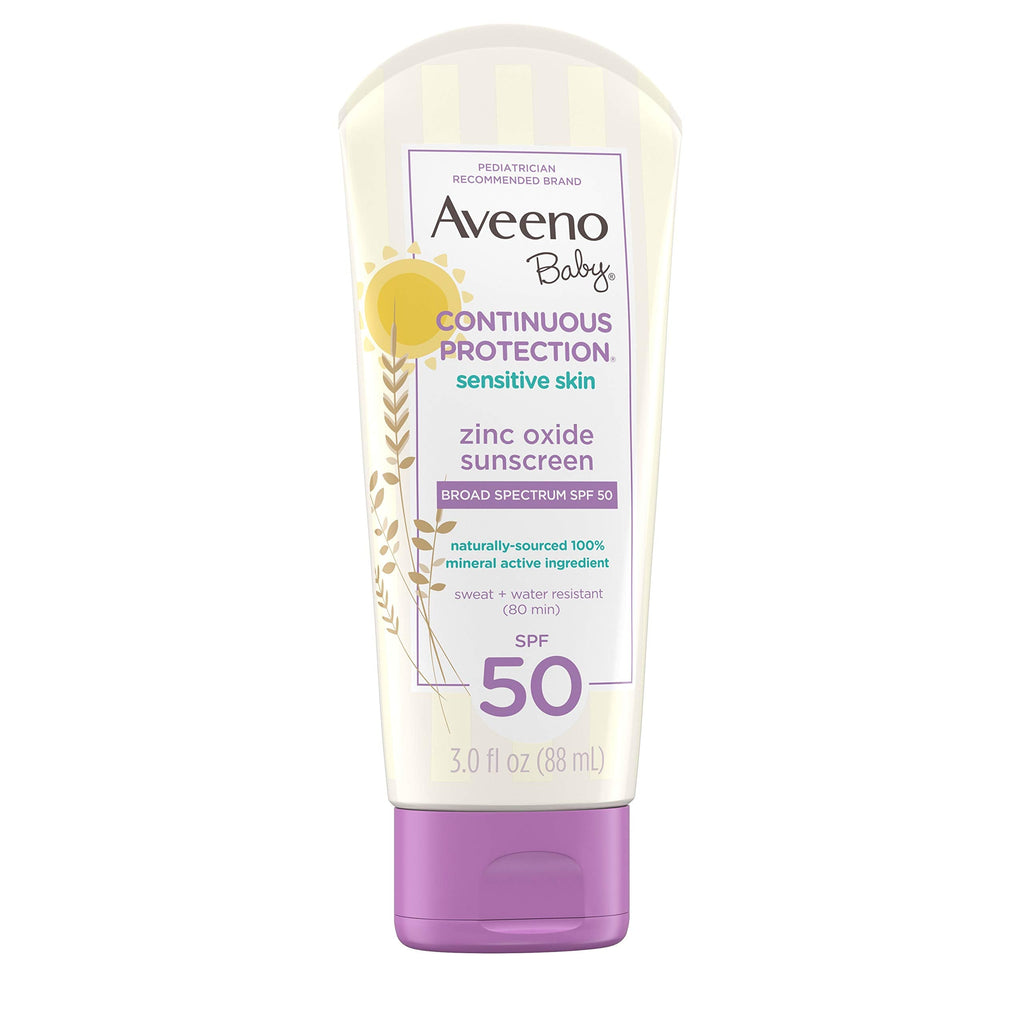 Aveeno Baby Continuous Protection Zinc Oxide Mineral Sunscreen Lotion for Sensitive Skin