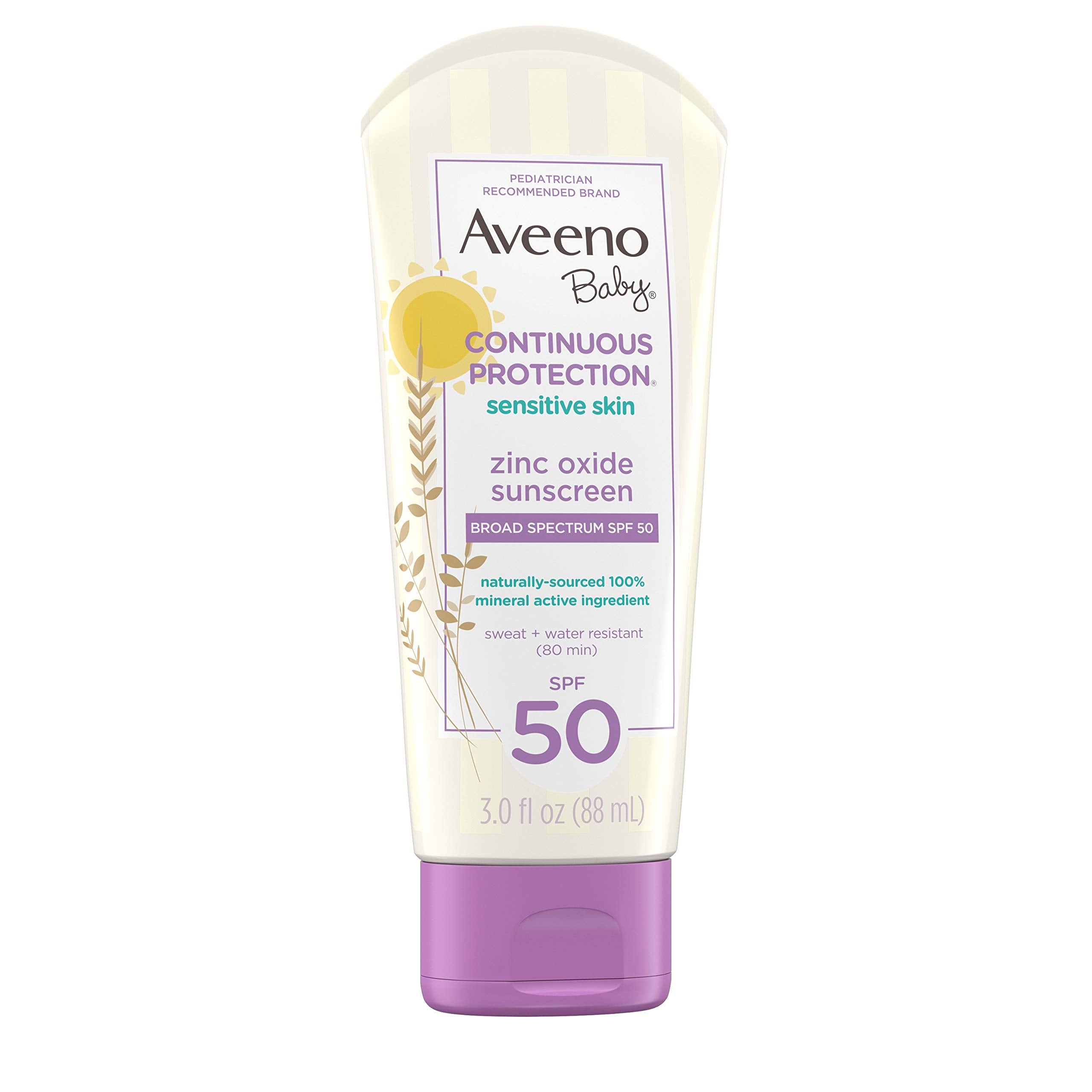 Aveeno Baby Continuous Protection Zinc Oxide Mineral Sunscreen Lotion for Sensitive Skin