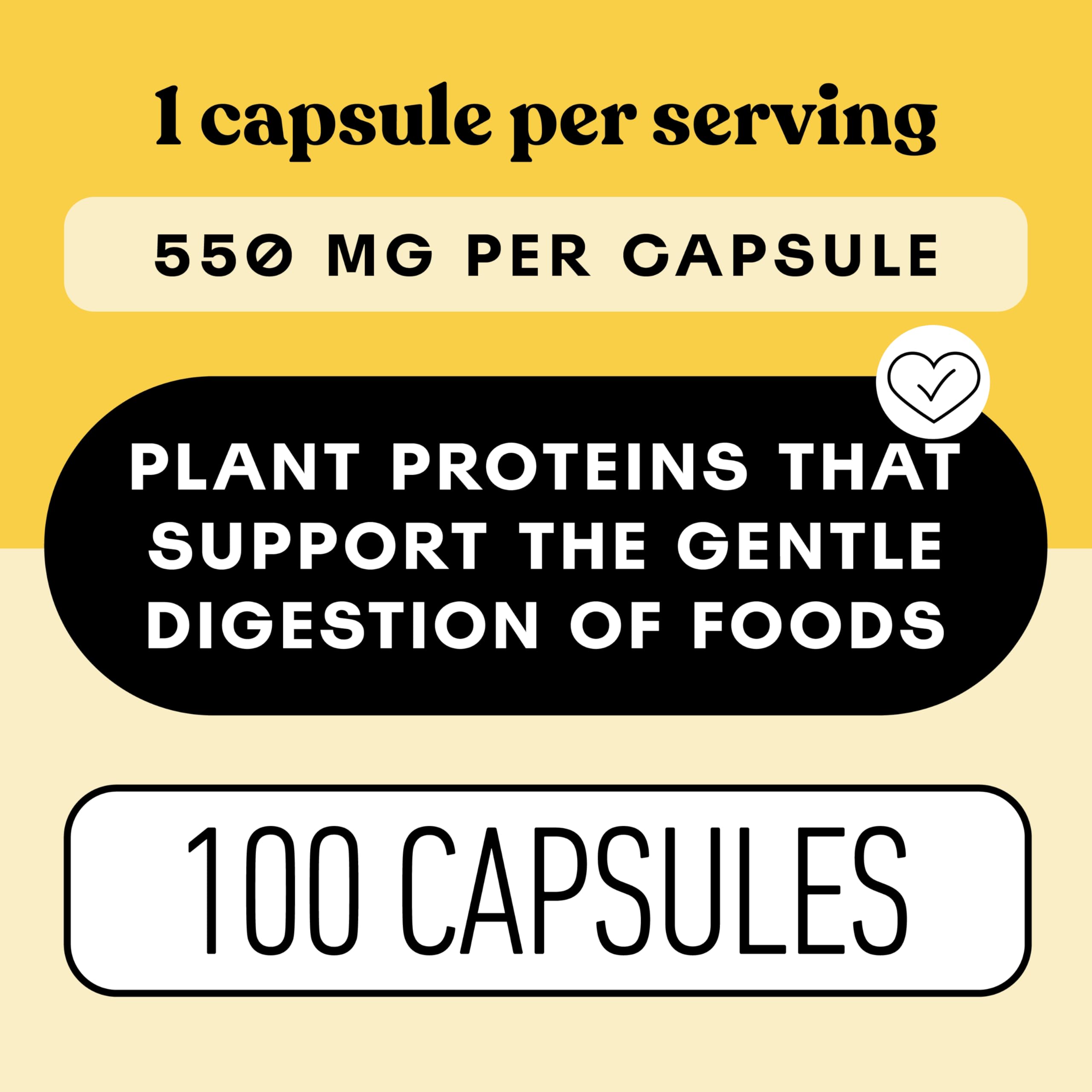 Complete Natural Products Digestive Enzyme Capsules, 550mg, 100ct | Plant-Based Formula
