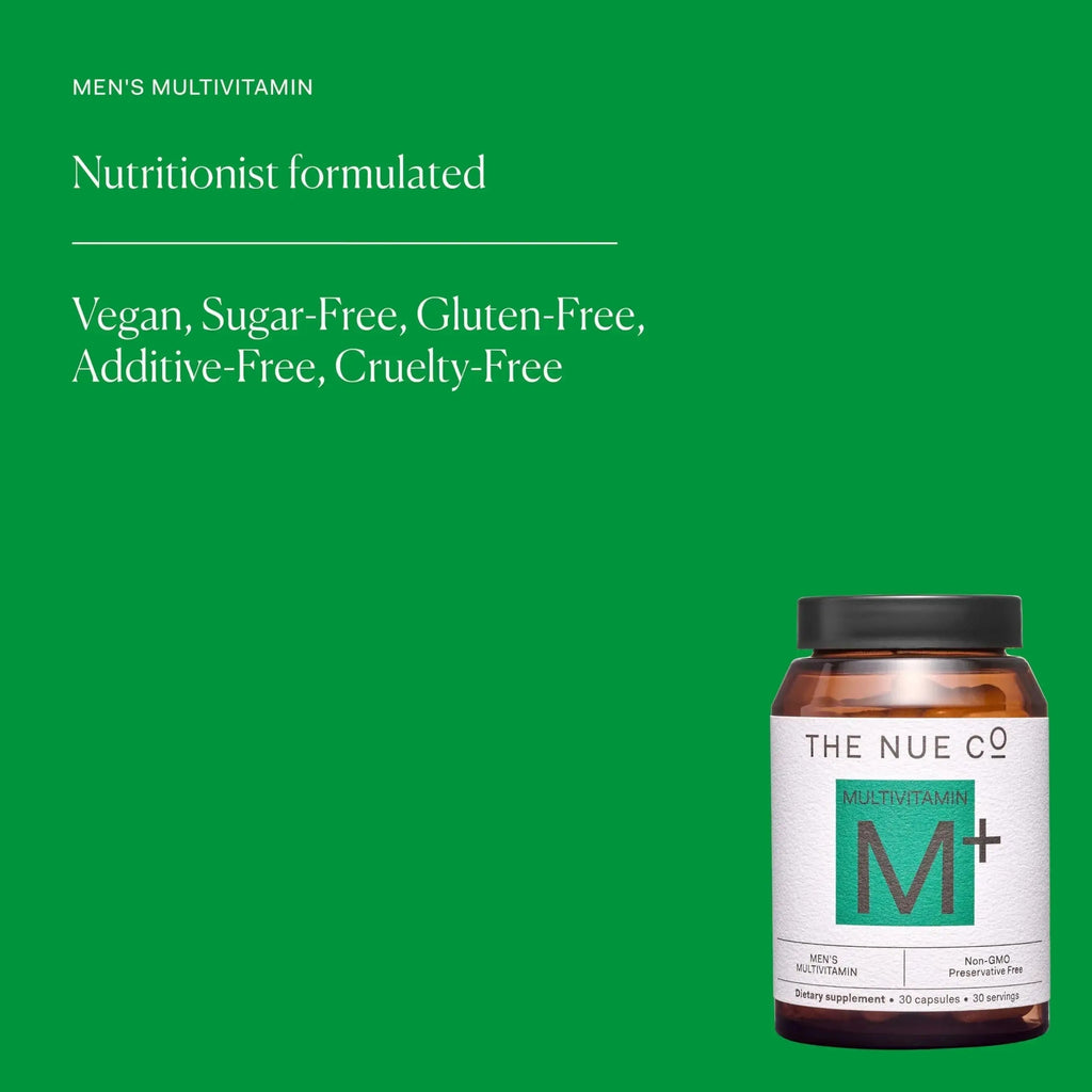 The Nue Co. Men's MULTIVITAMIN Supplement, Supports Energy, Immunity, Focus, Vegan, Gluten Free, 30 Capsules The Nue Co Au supplements