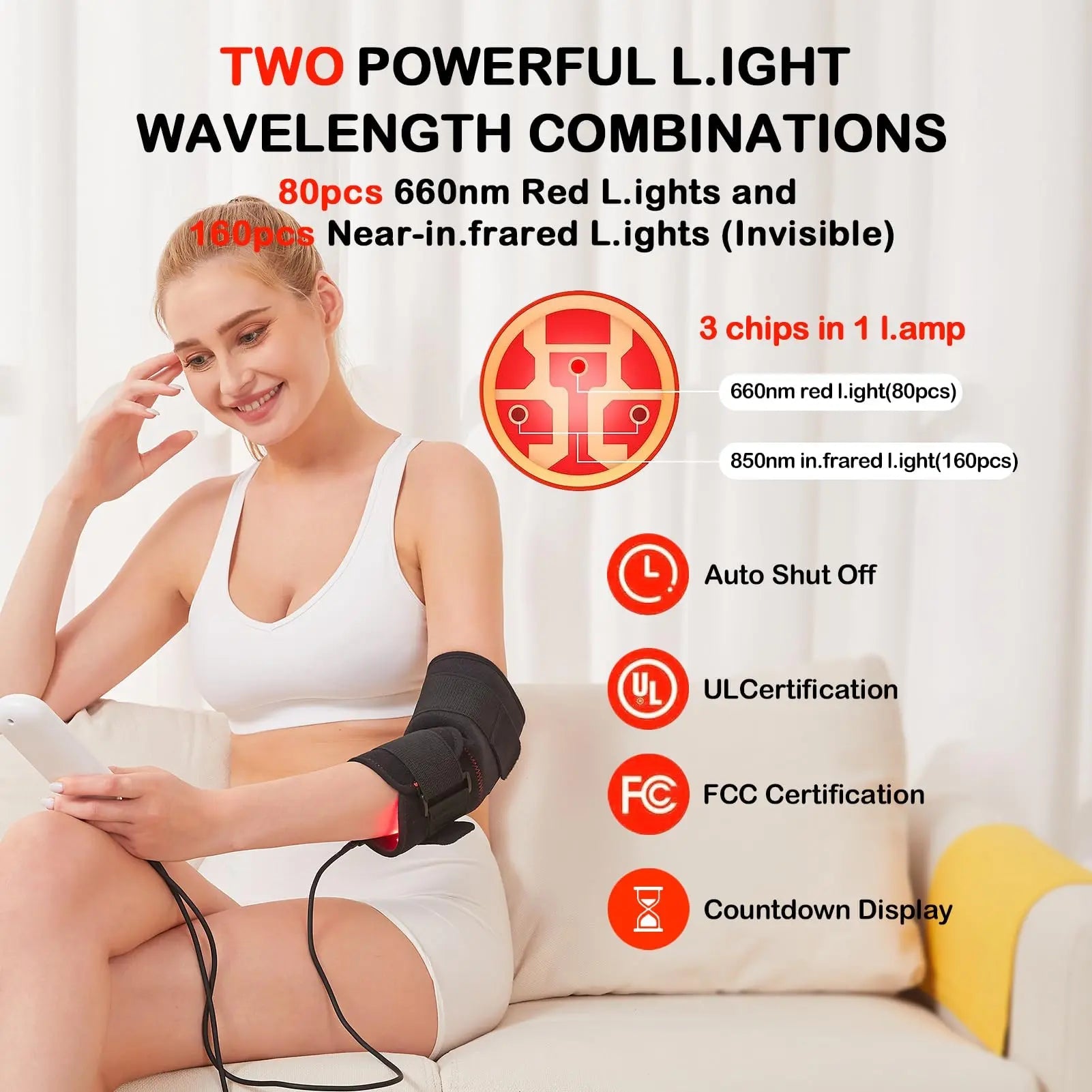 JOBYNA Red and I.nfrared L.ight T.herapy for Elbow Wrap, 850nm Near I.nfrared L.ight & 660nm JOBYNA Au supplements