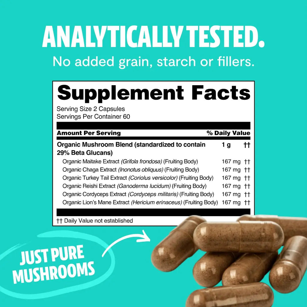 FreshCap Ultimate Mushroom Complex - Lions Mane, Reishi, Cordyceps, Chaga, Turkey Tail FreshCap Mushrooms Au supplements