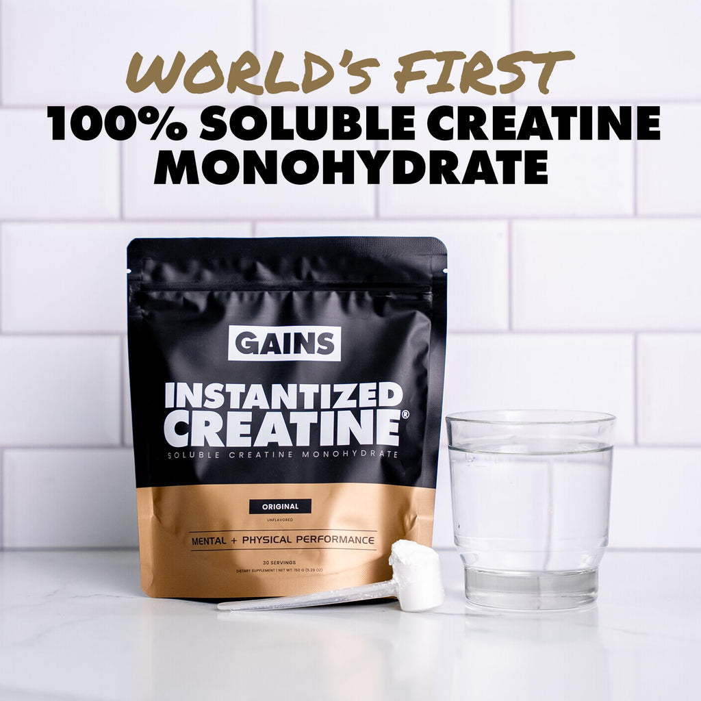 Gains in Bulk Instantized Creatine Monohydrate for Men & Women, Soluble Creatine Powder, Supports Muscle Building, Strength and Performance