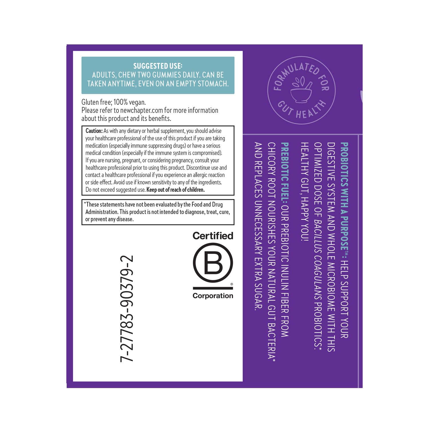 New Chapter Probiotic Gummies for Women and Men, All-Flora (1 Month Supply) – 55% Less Sugar+, Formulated for Holistic Gut Health Support with Probiotics + Prebiotic Fiber