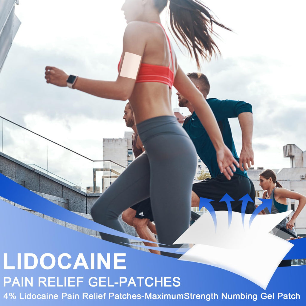 AROSLU Lidocaine Pain Relief Patches Maximum Strength Numbing Gel Patch for Back Knee Neck Shulder Joint Ache Muscle Soreness ICY Compress Topical 20-PCS AROSLU Au supplements