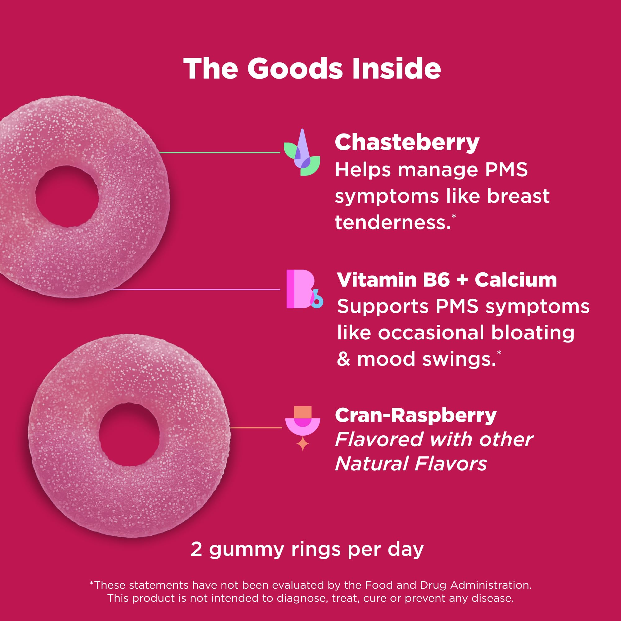 OLLY Period Hero Gummies, PMS Support Supplement,* Chasteberry, Vitamin B6, Calcium, Cran-Raspberry Flavor, 30 Day Supply - 60 Count OLLY Au supplements