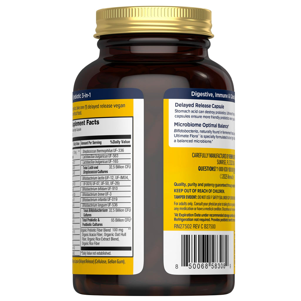 Renew Life Ultimate Flora Probiotics for Men 65 Billion CFU Delayed Release Vegan Capsules | Digestive Health | Immune Health | Dairy Free | 30 Count