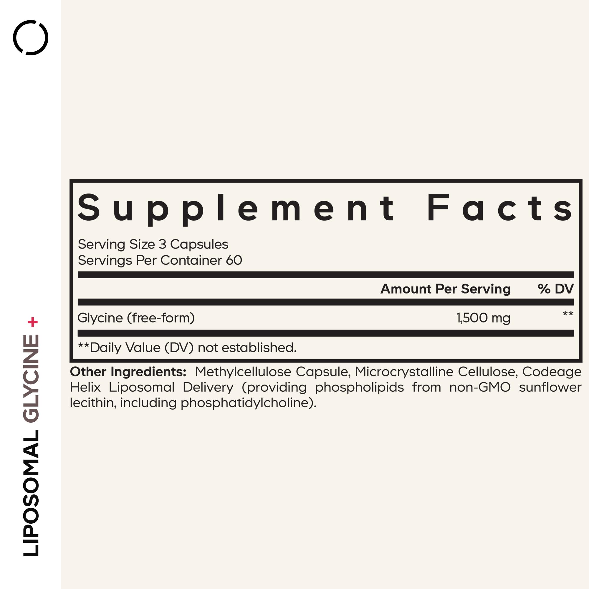 Codeage Liposomal Glycine+ Supplement - Free-Form Glycine 1,500 mg with Liposomal Delivery - 2-Month Supply - Amino Acid Capsules - Protein Support - Glycine Vitamins - 180 Capsules Codeage Au supplements
