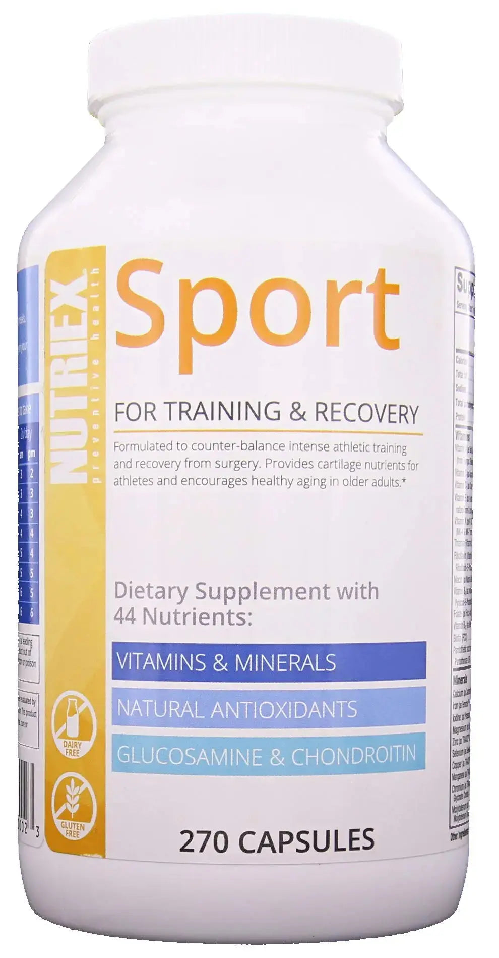 Nutriex Sport Comprehensive Multivitamin Supplement with Glucosamine & Chondroitin 270 Capsules Nutriex Au supplements