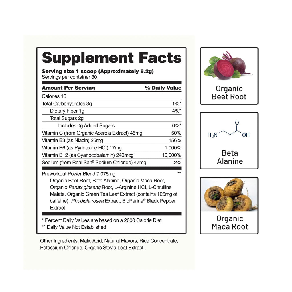 Snap Supplements Preworkout Beet Root Powder, Nitric Oxide Pre Workout with Organic Snap Supplements Au supplements