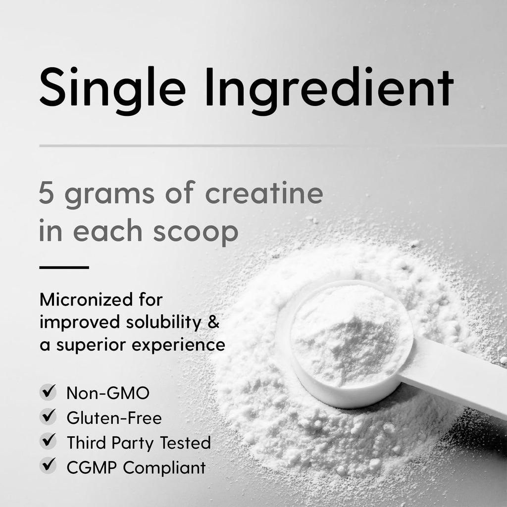HEARTHY FOODS Creatine Monohydrate Micronized Powder 500G - 100 Servings, 5000mg Per Serving (5g) - for Men & Women Muscle Growth