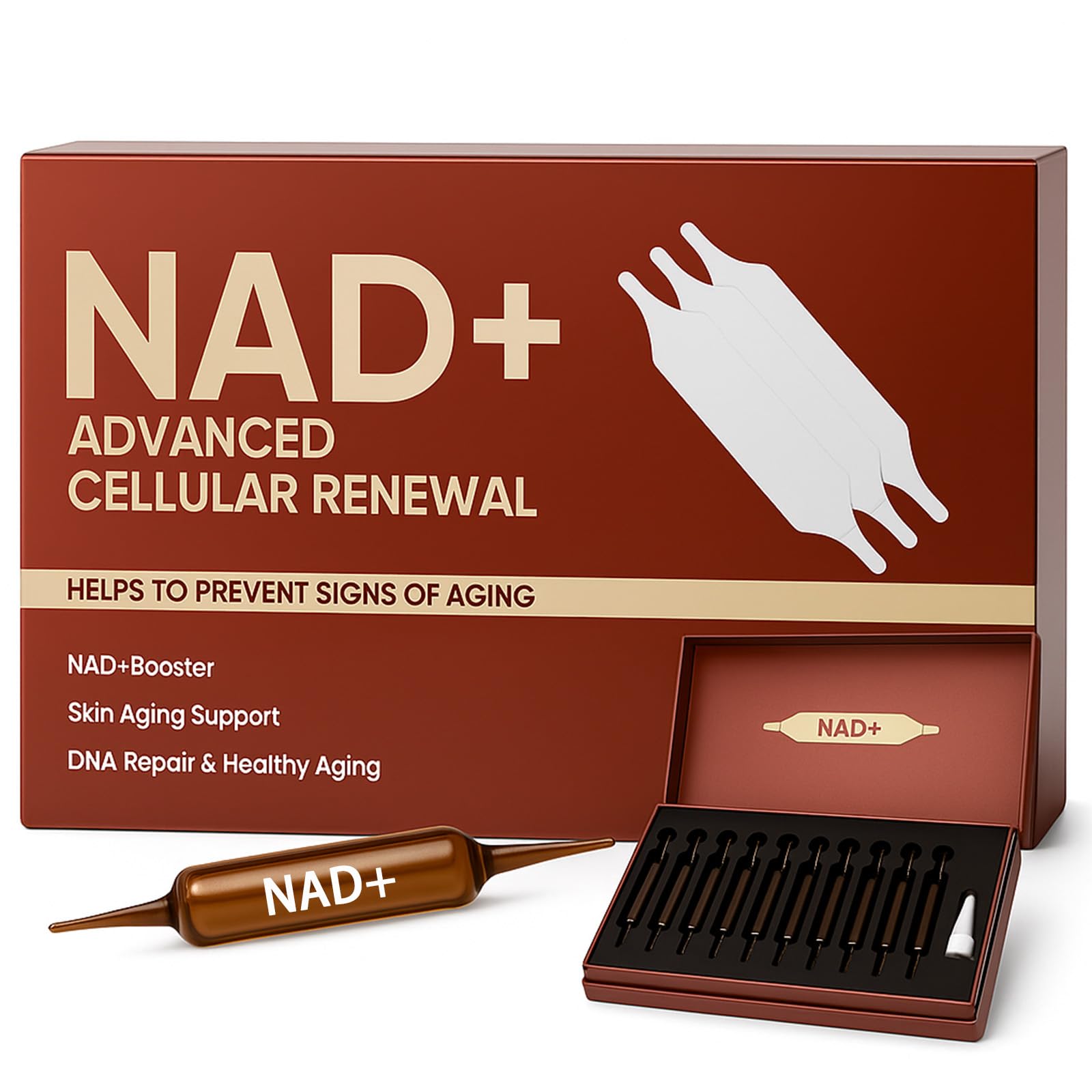 NAD Advanced Cellular Renewal - 1200mg NAD Supplement for Skin Aging Support Energy & Focus - 10 Vials (1) ARSYCHLL Au supplements