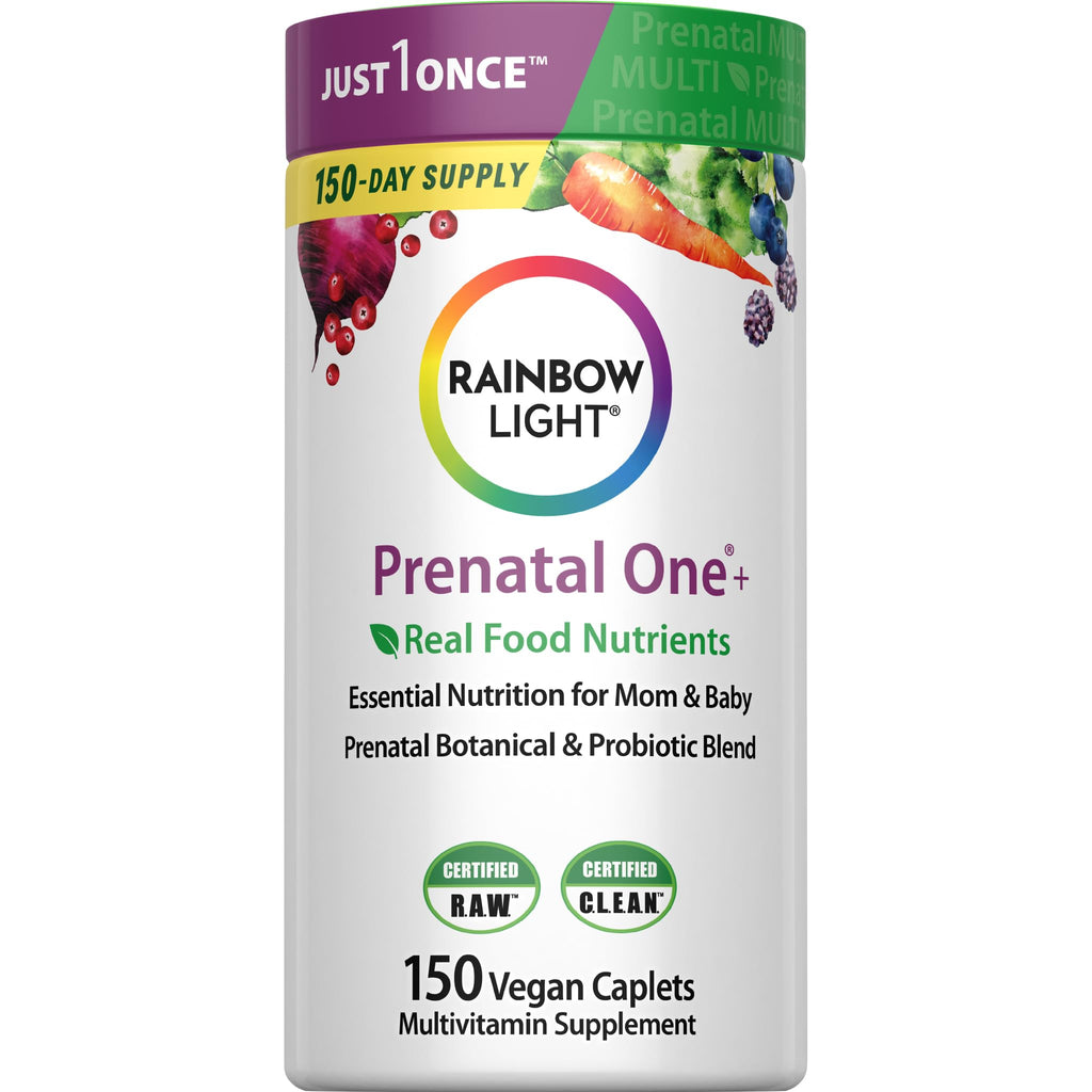 Rainbow Light Prenatal One Multivitamin Support from Conception to Postnatal, High Potency, Clinically Proven Absorption of Vitamin D, B2, Folate, Calcium