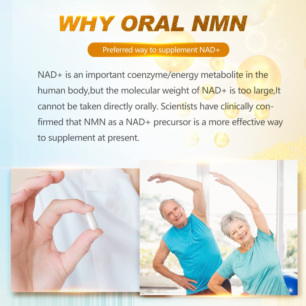 KFG NMN 18000 - NMN Nicotinamide Mononucleotide Supplement with Resveratrol, Stabilized Form & 99% High Purity to Boost NAD+ Levels for DNA Repair Supplement,for Healthy Aging,60 Capsules KFG Au supplements