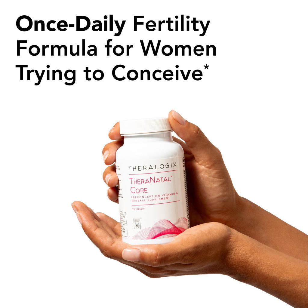 Theralogix TheraNatal Core Preconception Vitamin Supplement - 90-Day Supply - Prenatal Vitamins & Fertility Supplement for Women with Folate, Vitamin D3
