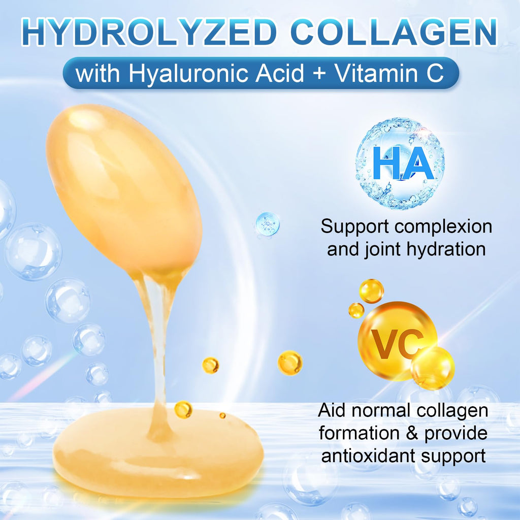 SIGNILIFE Multi Collagen Peptides for Women & Men, Hydrolyzed Collagen Peptides-Type I, II, III, V, X - with Hyaluronic Acid,Vitamin C,Biotin