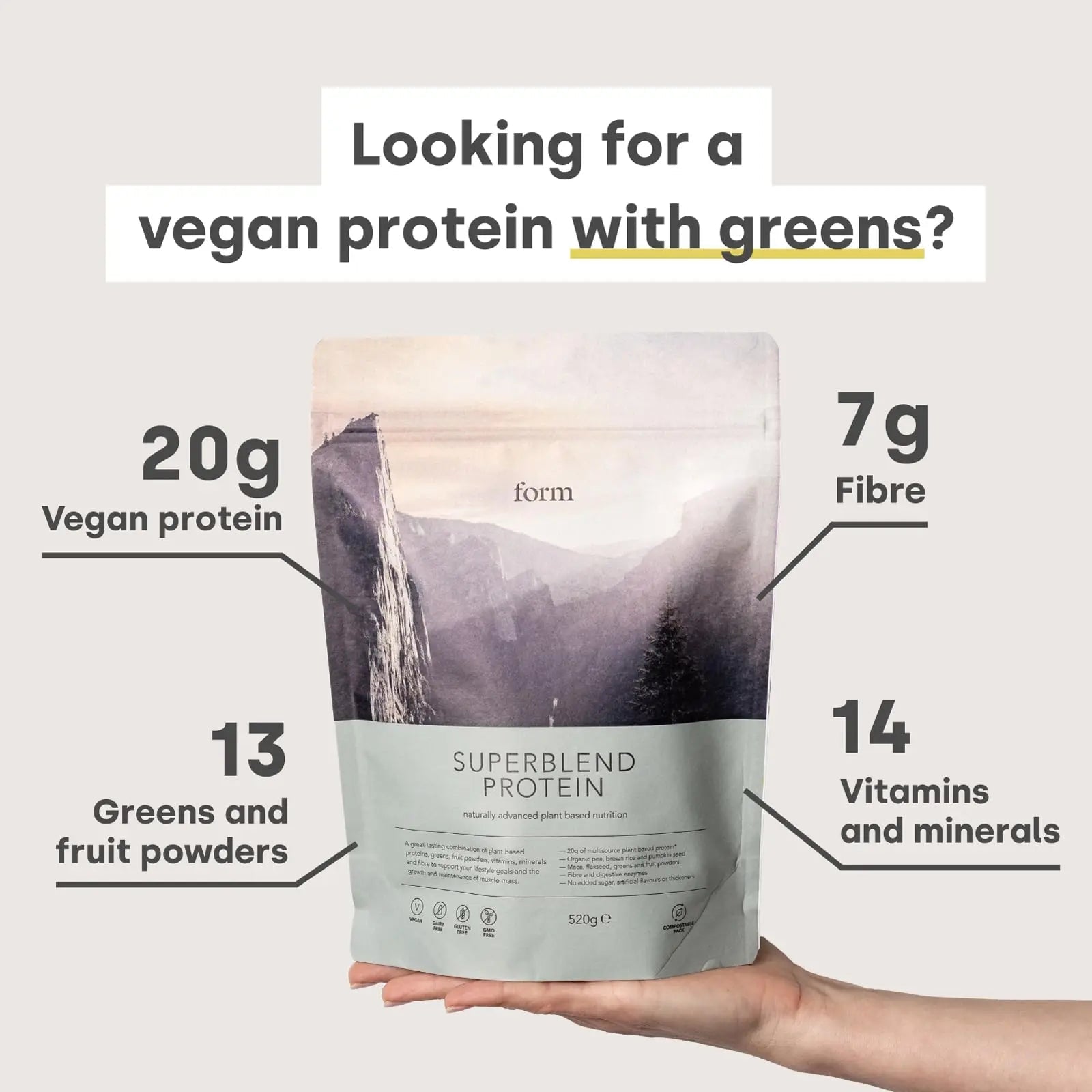 Form Superblend Protein - Vegan Protein Powder with Superfoods, Vitamins and Minerals Form Au supplements