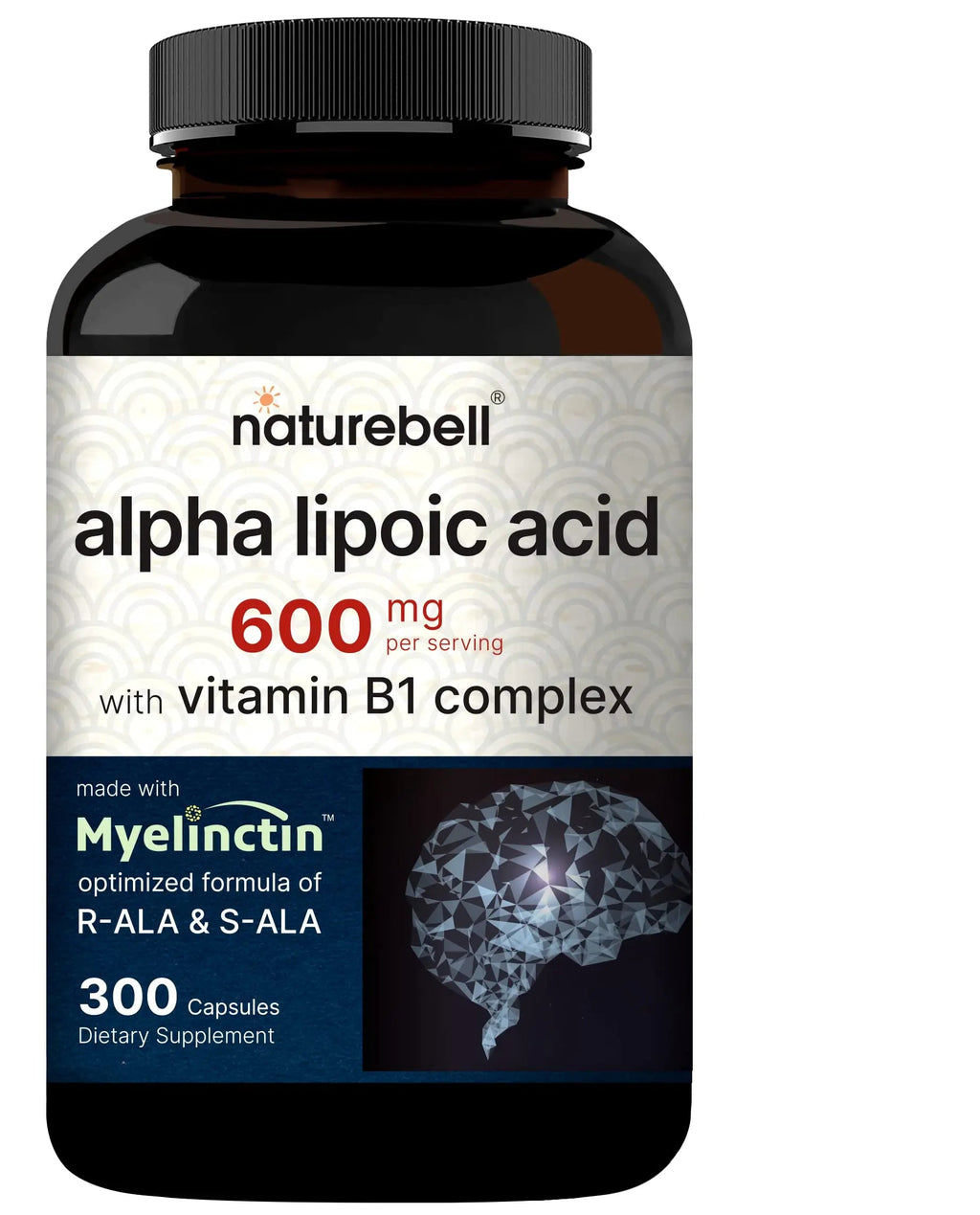 NatureBell Alpha Lipoic Acid 600mg Per Serving | 300 Capsules - with Vitamin B1 NatureBell Au supplements