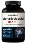 NatureBell Alpha Lipoic Acid 600mg Per Serving | 300 Capsules - with Vitamin B1 NatureBell Au supplements