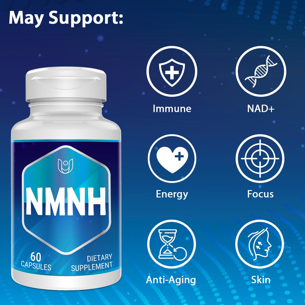 NMNH (Dihydronicotinamide Mononucleotide), NAD Supplement to Boost NAD+ Levels as We Age (May Be More Effective Than Nicotinamide Riboside), NMNH Supplement for Anti-Aging, 60 Capsules (60 Servings) Ucessuyy Au supplements
