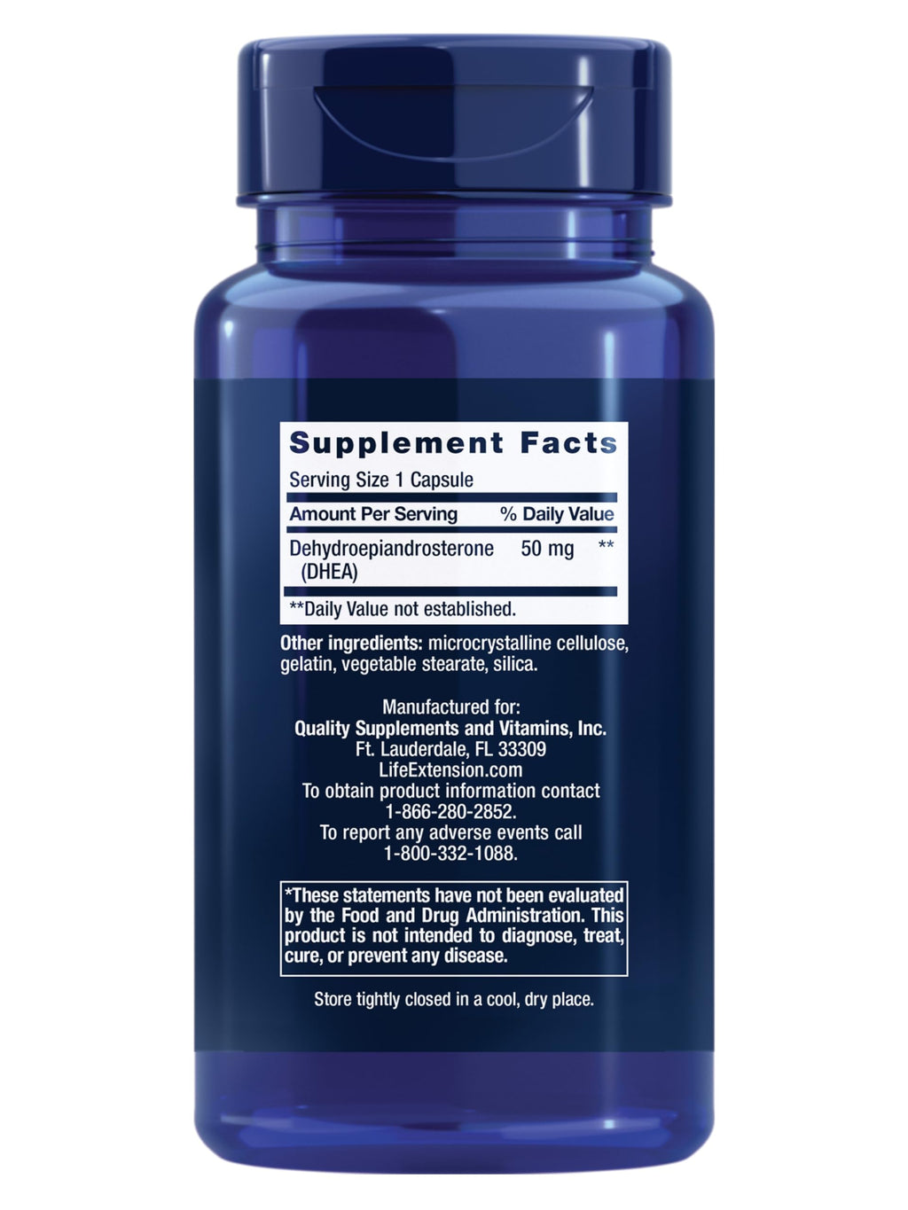 Life Extension DHEA 50 mg – Hormone Balance Supplement, Memory, Muscle Mass and Bone Density Support, Healthy Sex Drive, Gluten-Free, Non-GMO, 60 Capsules Life Extension Au supplements