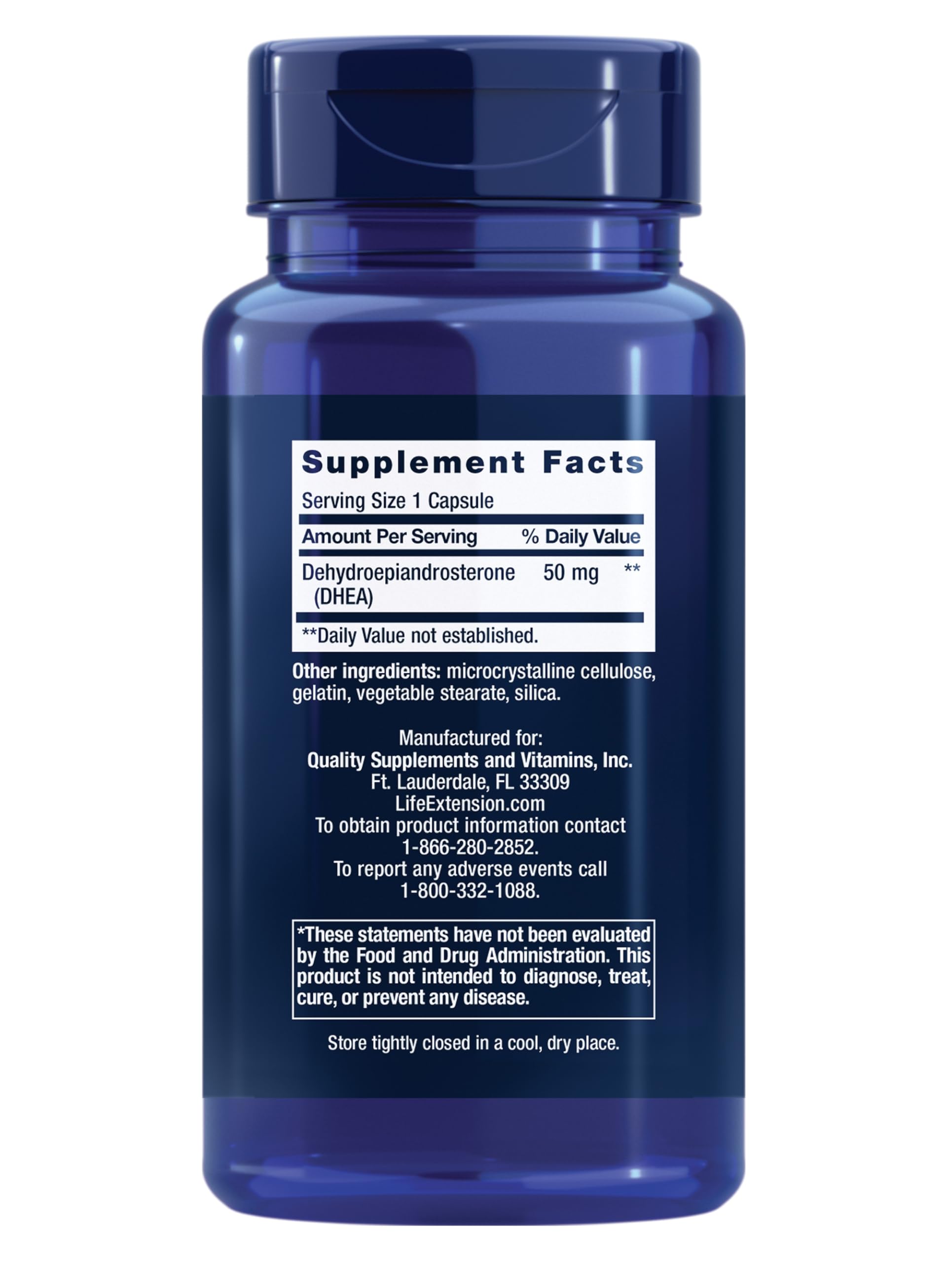 Life Extension DHEA 50 mg – Hormone Balance Supplement, Memory, Muscle Mass and Bone Density Support, Healthy Sex Drive, Gluten-Free, Non-GMO, 60 Capsules Life Extension Au supplements