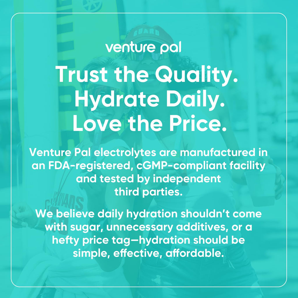 Venture Pal Sugar Free Electrolytes Powder Packets - Liquid Daily IV Hydration Packets | Instantly Hydrating & Party Recovery | 5 Vitamins & 7 Electrolytes