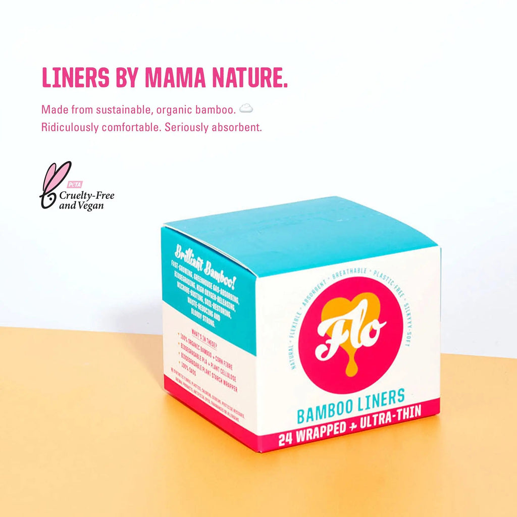 FLO - Organic Bamboo Daily Panty Liners, Plant-Based Cotton, Biodegradable FLO Au supplements