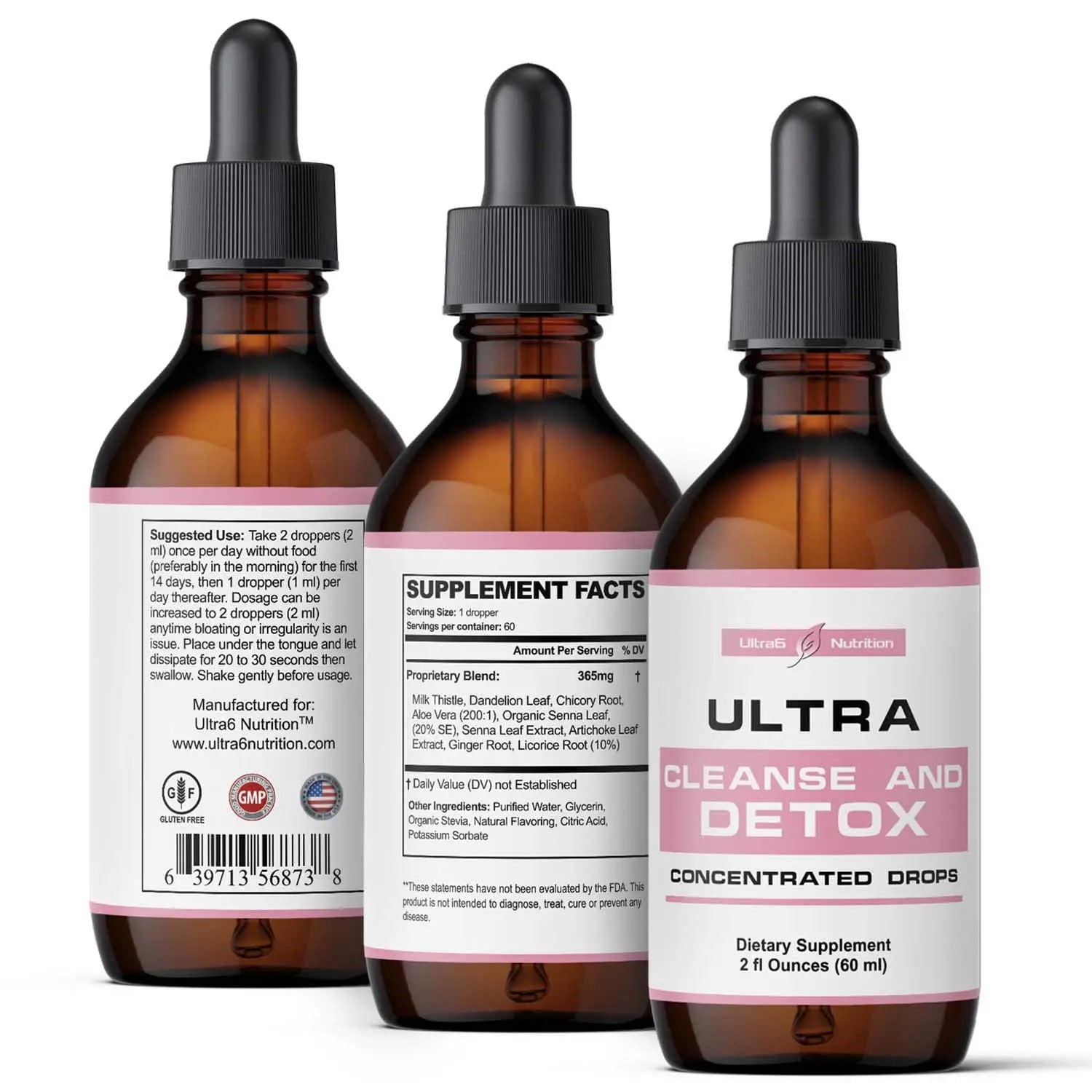 Liver Cleanse Detox & Repair Drops with Milk Thistle Extract, Dandelion Root Extract & Artichoke Ultra6 Nutrition Au supplements