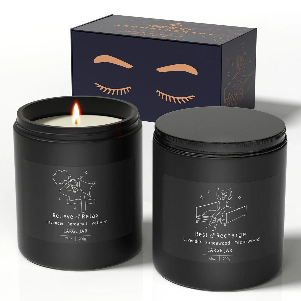 TRINIDa Large Sleep Scented Candles, Black Jar Natural Soy Candles for Home Scented, Candle Gift TRINIDa Au supplements
