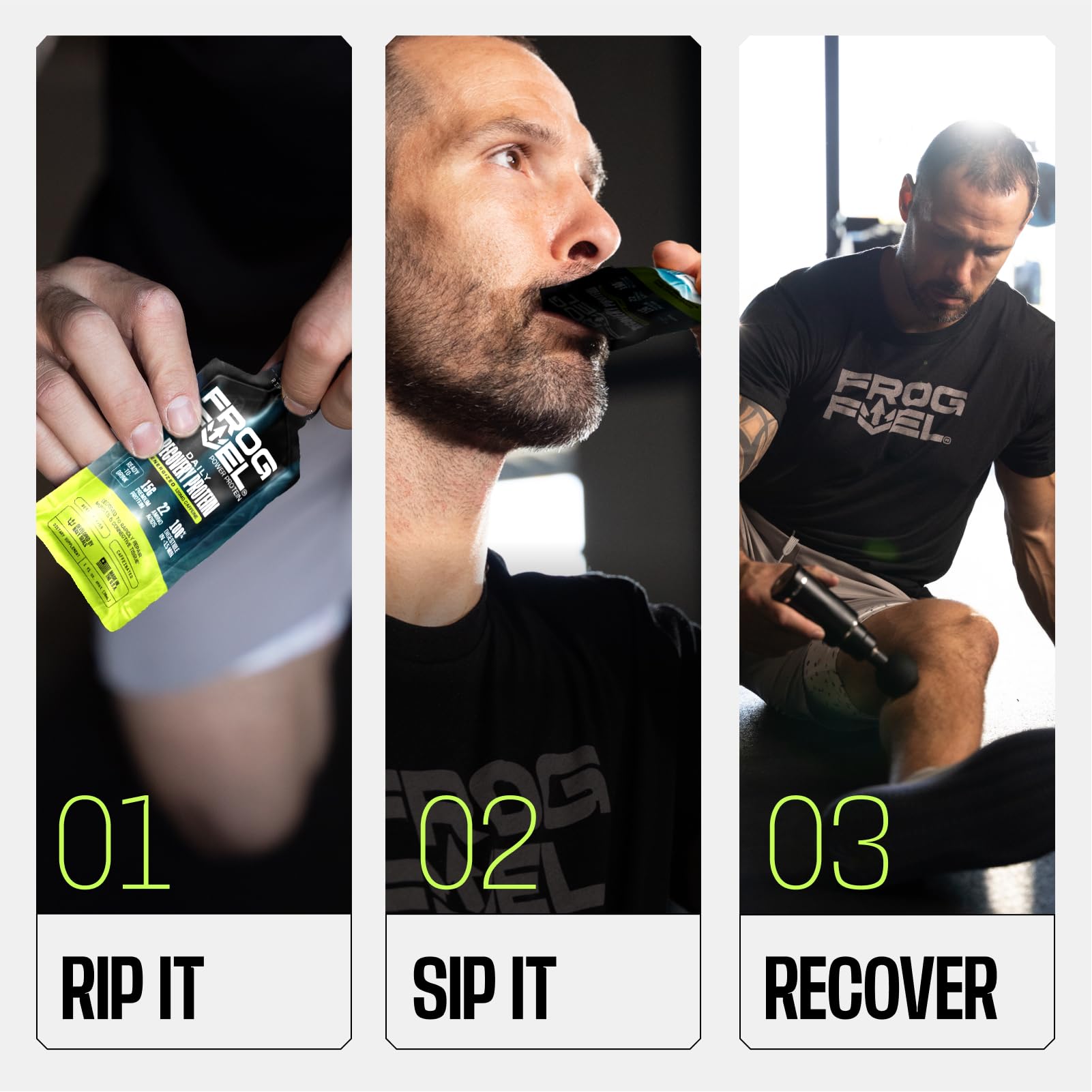 Frog Fuel Power Energized Complete Protein Shot, 15g, Nano Hydrolyzed & Grass Fed, 80mg Caffeine, Gluten Free, Fat & Sugar Free, 22 Amino Acids,