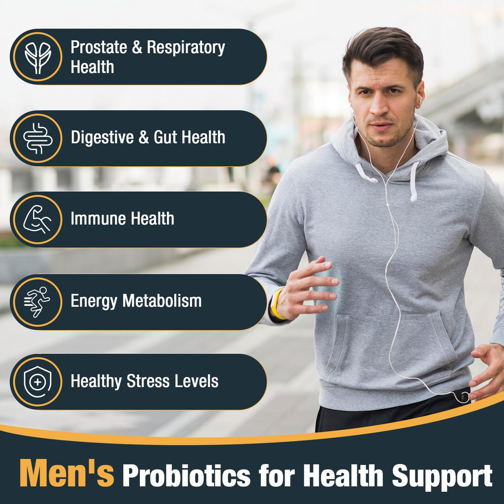 Probiotics for Men, 500 Billion CFUs & 12 Strains, Men's Probiotic with Turmeric, Cranberry, Goji - Probiotics for Digestive Health, Immune, Stomach,