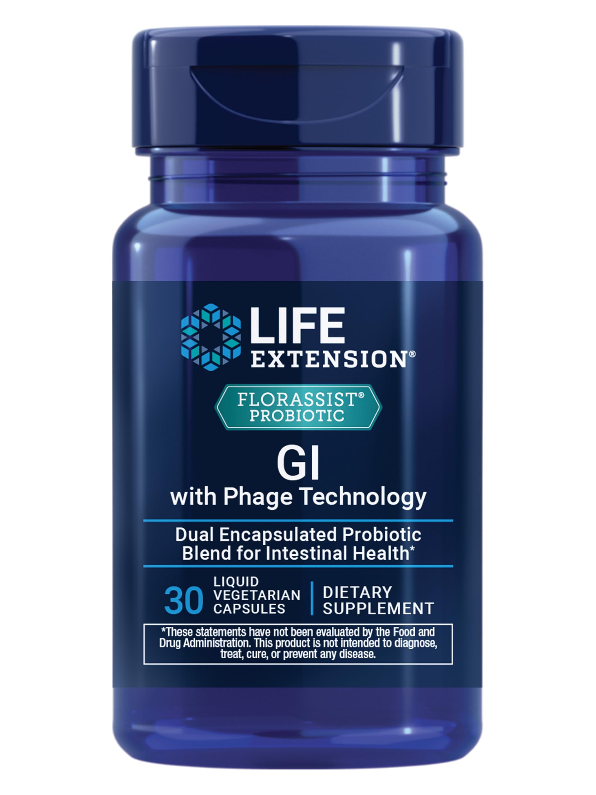 Life Extension FLORASSIST® Probiotic GI with Phage Technology, Digestive Health Supplement, microbiome Balance, Gut Health, Gluten Free, Vegetarian, 30 Capsules Life Extension Au supplements