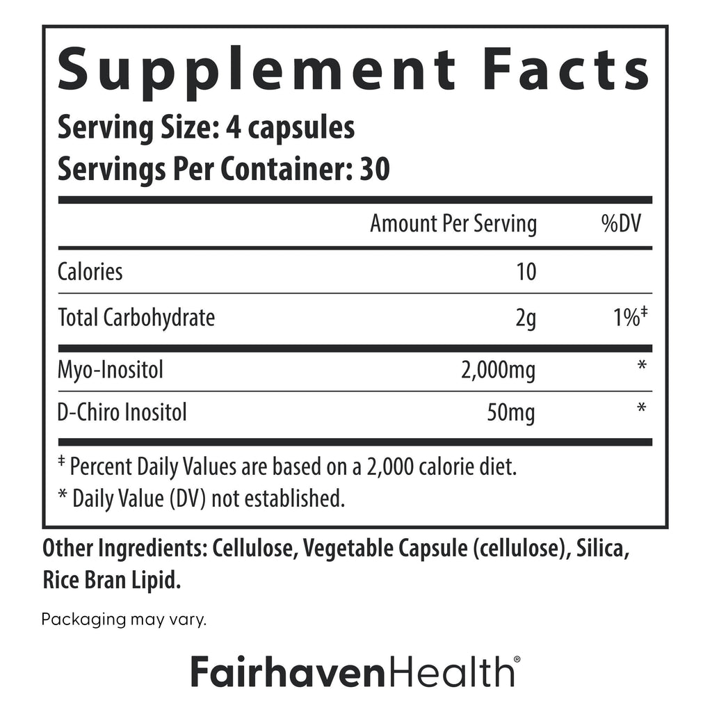 Fairhaven Health Myo-Inositol and D-Chiro Inositol Supplement for Women | 40:1 Ratio | Female Fertility Supplement for Women and Hormone Balance* | Vegan | 120 Myo & D-Chiro Inositol Capsules Fairhaven Health Au supplements