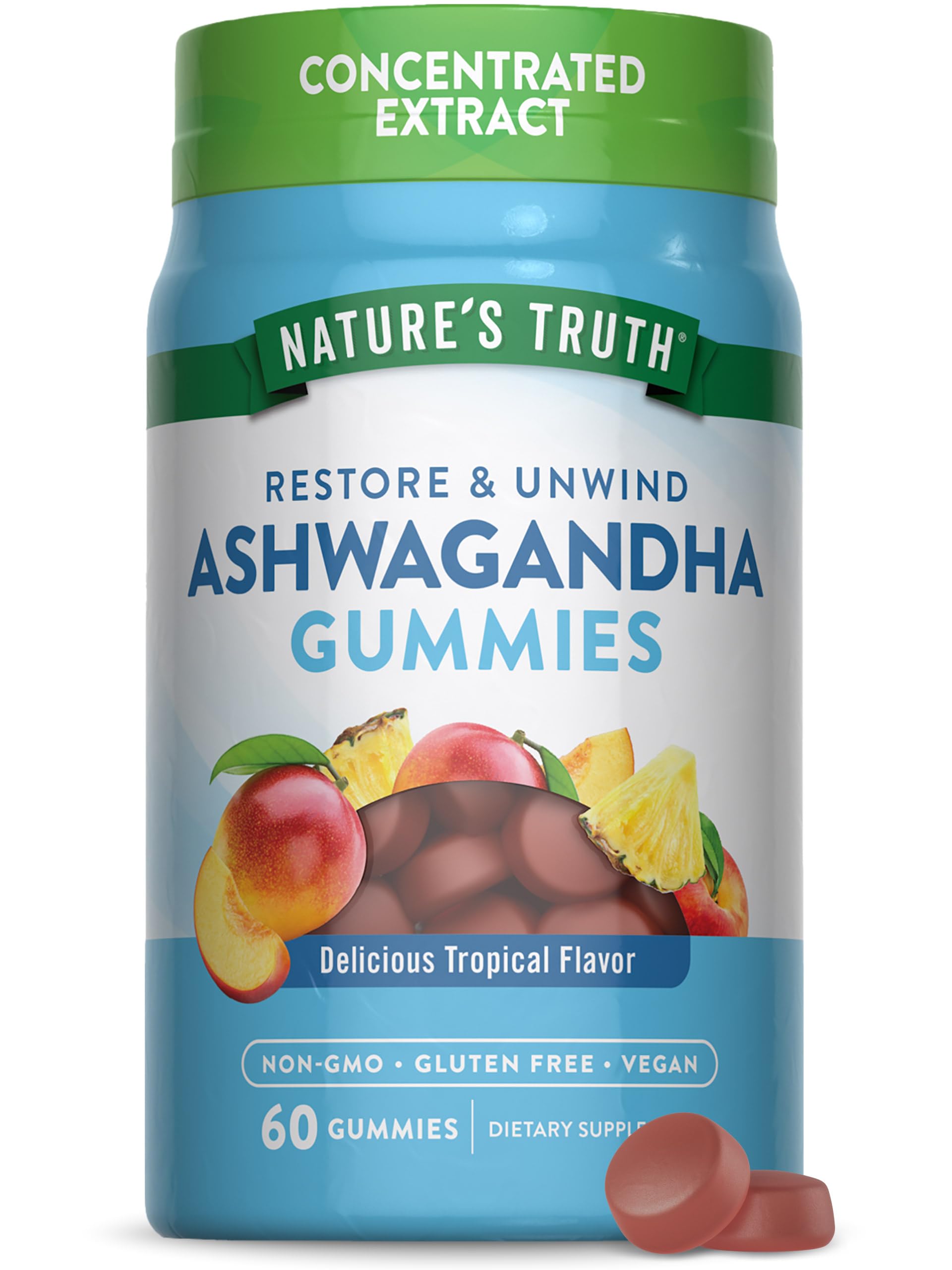 Nature's Truth Ashwagandha Gummies | 60 Count | Tropical Flavor | Vegan, Non-GMO, & Gluten Free Supplement Nature's Truth Au supplements