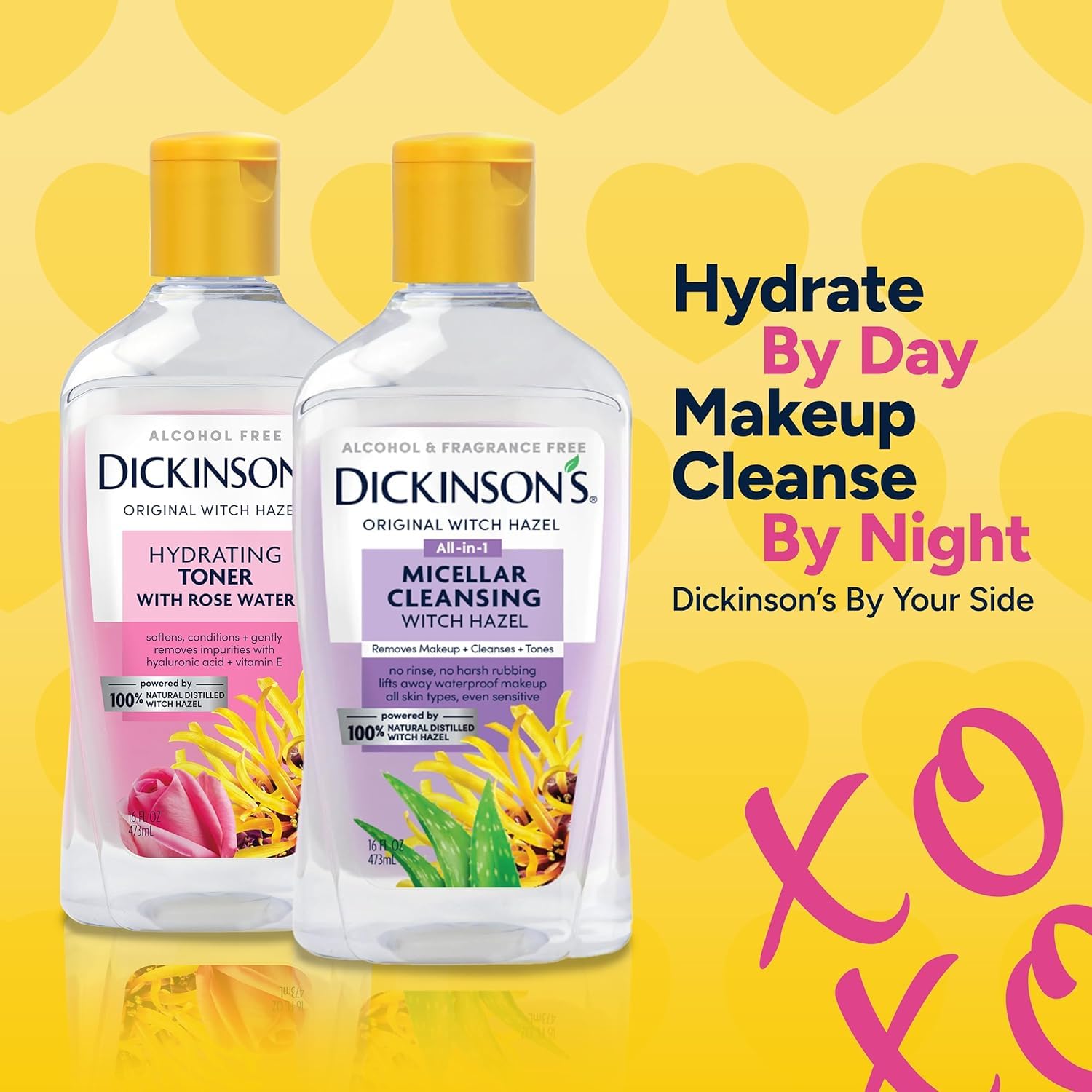 Dickinson's Enhanced Witch Hazel Hydrating Toner with Rosewater, Alcohol Free, 98% Natural Formula, 16 Fl Oz (Pack of 1)