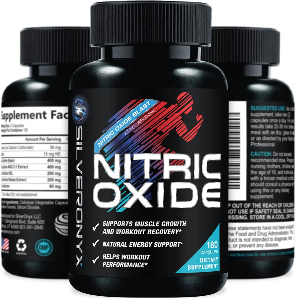 Extra Strength Nitric Oxide Supplement L Arginine 3X Strength - Citrulline Malate, AAKG SILVERONYX Au supplements