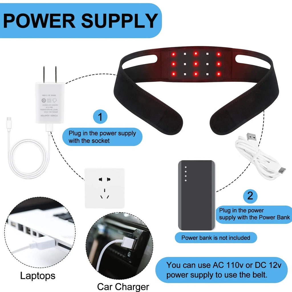 Red Light Therapy Belt for Neck, Infrared Light Therapy Flexible Wearable Wrap Pad LitePow Au supplements