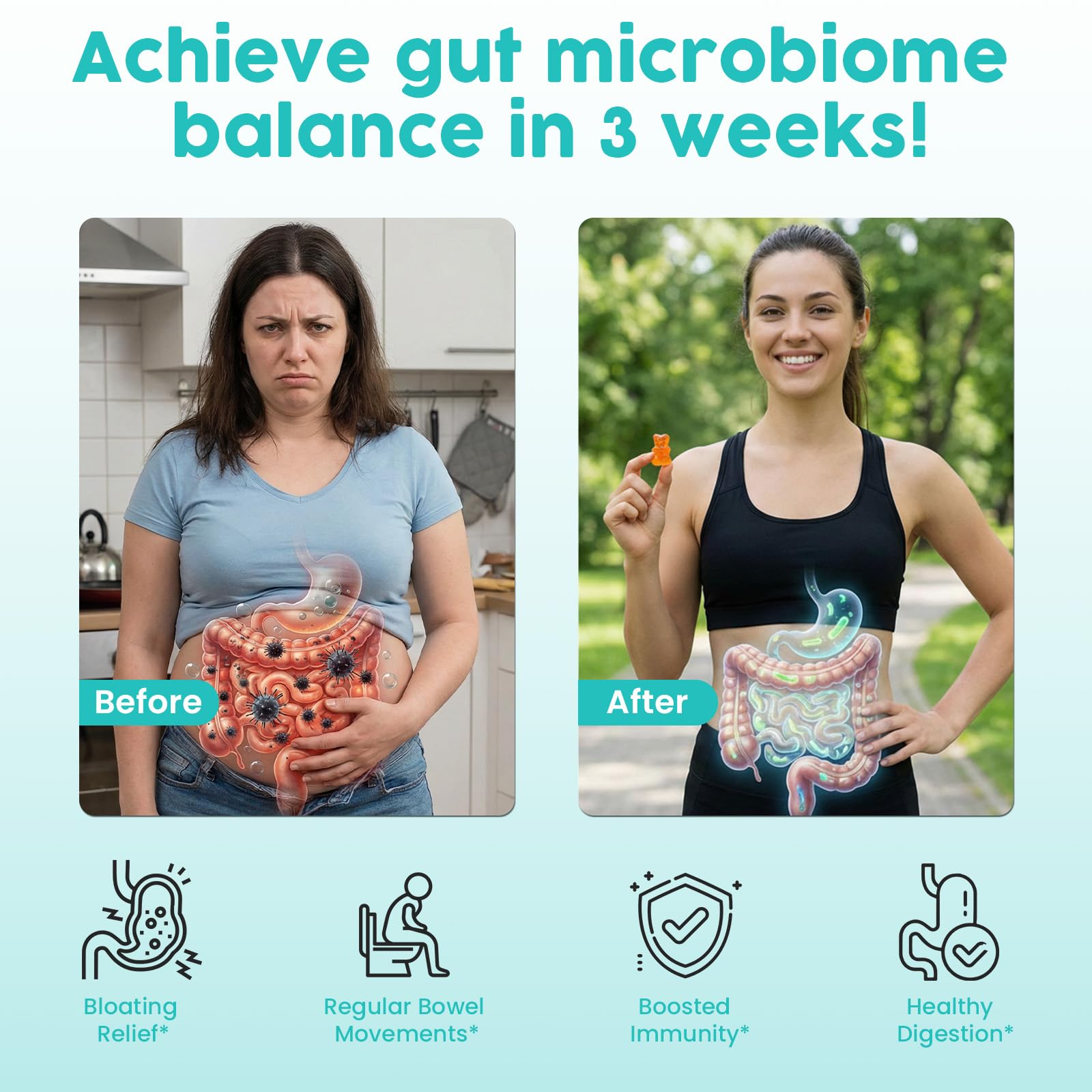 (180 Count) Probiotic Gummies, 19 in 1 Prebiotics Postbiotic Probiotic Gummies, 100 Billion CFU Probiotics for Women Men, Complete Immune, Gut & Digestive Support*, Sugar Free, Vegan Hanliste Au supplements