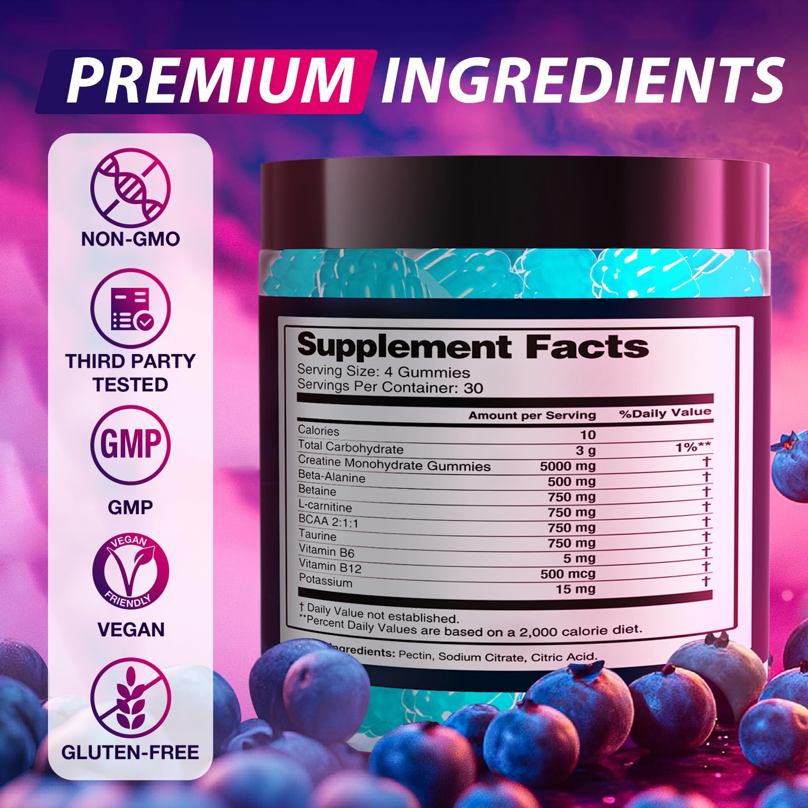 Asumtal Creatine Monohydrate Gummies Complex 8500 MG for Men & Women, Creatine Monohydrate Supplement for Muscle Growth, Strength & Energy Support