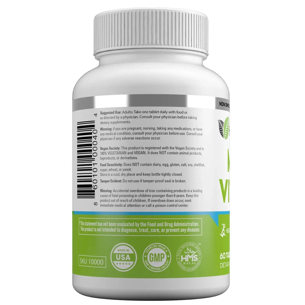 HAYAT Vitamins Vegan Natural Multivitamin, Daily Vitamins with Vitamin A, C, D, E, B1, B2, B3, B6, B12, Biotin, Zinc and More, 2 Month Supply, All Natural HAYAT Au supplements