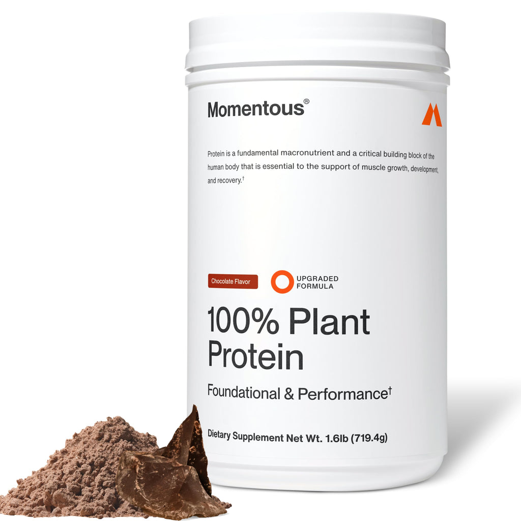 Momentous Vegan Protein Powder - 20 g Plant-Based Protein - NSF Certified for Sport - Gluten-Free - Non-GMO - 22 Servings for Essential Everyday Use - Chocolate