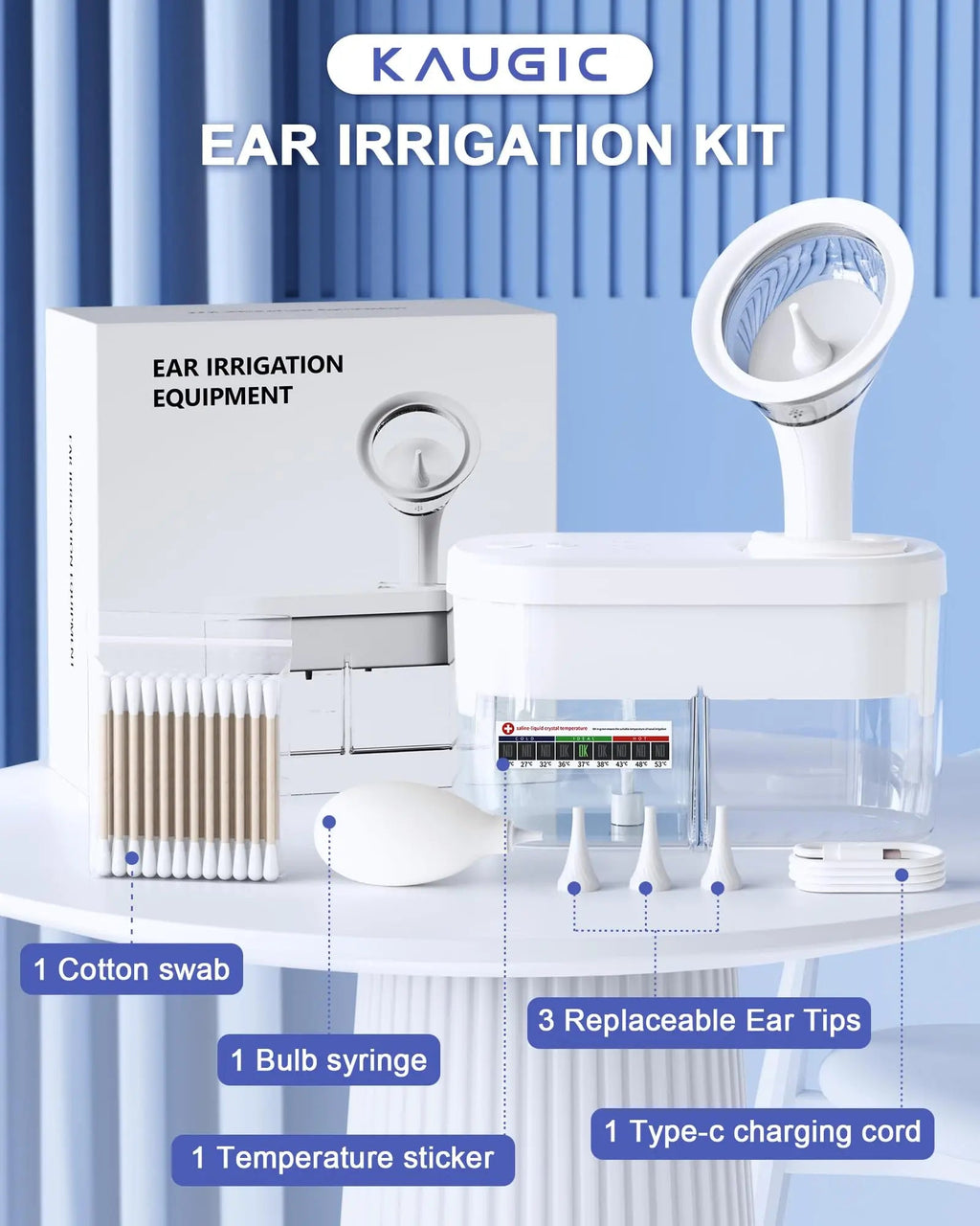 Water Powered Ear Cleaner, Ear Wax Removal Kit with Sewage System KAUGIC Au supplements