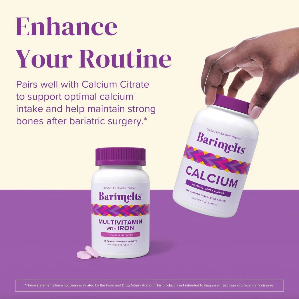 BariMelts Bariatric Multivitamin with Iron, 60 Fast-Dissolving Tablets (1-Month Supply), Sugar-Free Bariatric Vitamins for Women, Natural Fruit Flavor BariMelts Au supplements