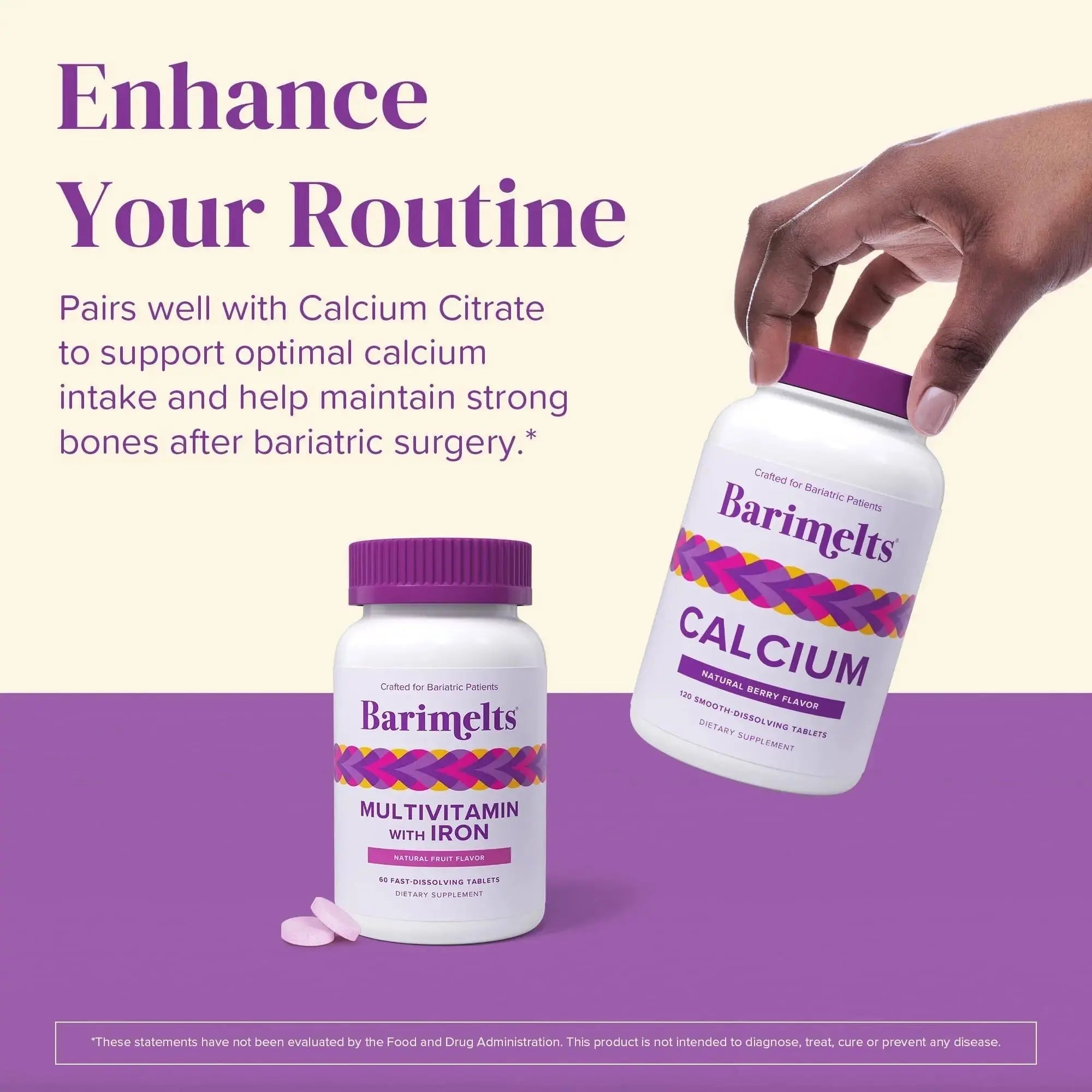 BariMelts Bariatric Multivitamin with Iron, 60 Fast-Dissolving Tablets (1-Month Supply), Sugar-Free Bariatric Vitamins for Women, Natural Fruit Flavor BariMelts Au supplements
