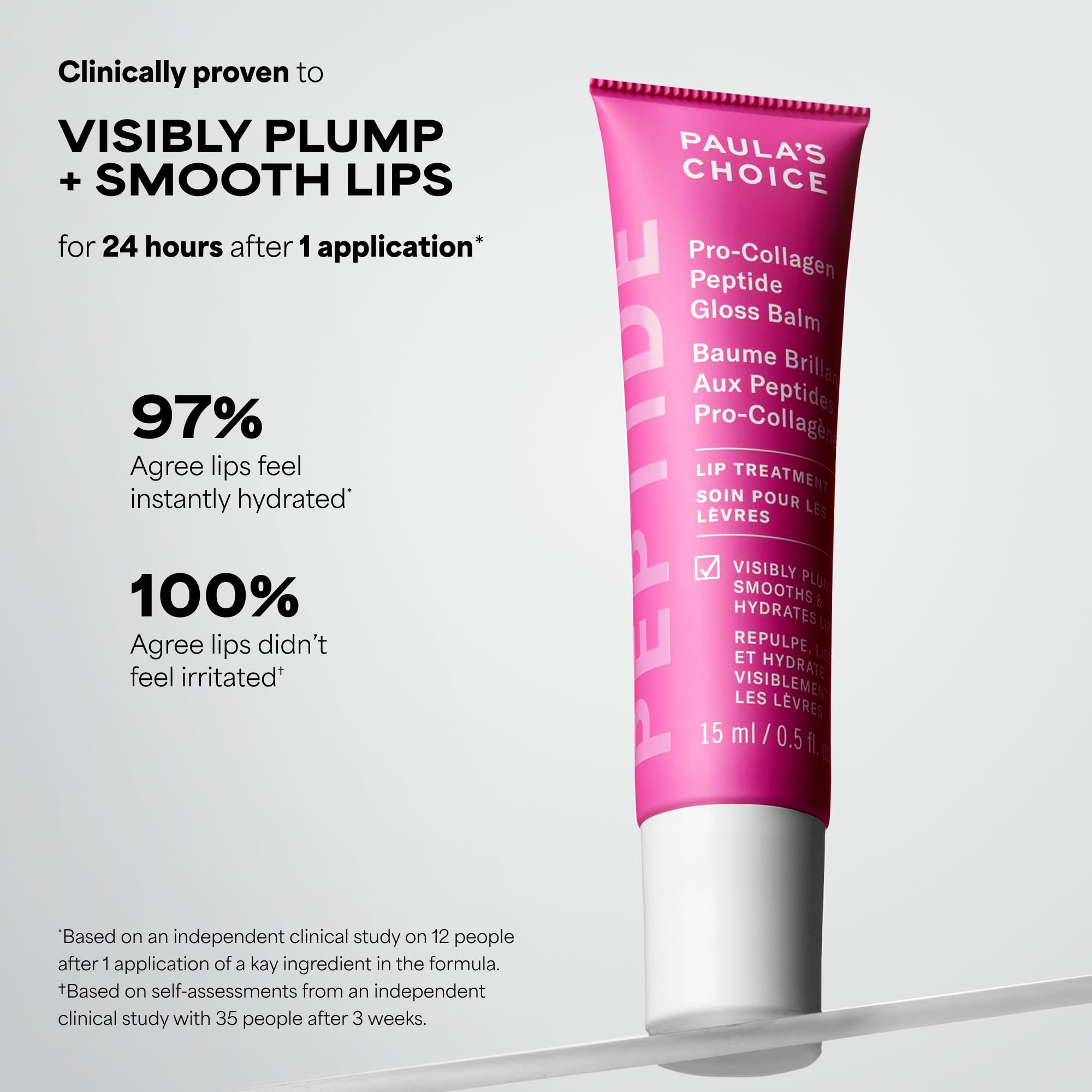 Paula’s Choice Pro-Collagen Peptide Gloss Lip Balm, Hydrates & Smooths Lips, Sheer & Glossy Finish for Fuller Lips