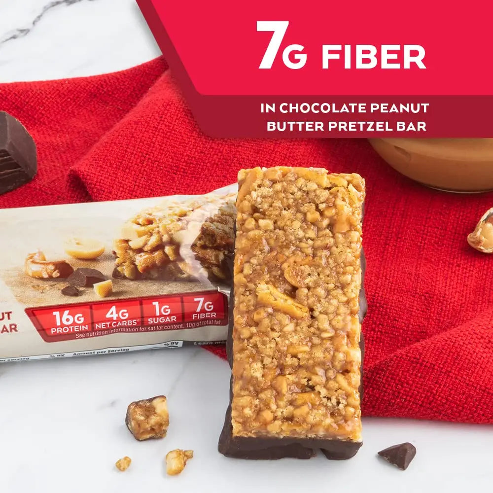 Atkins Chocolate Peanut Butter Pretzel Protein Meal Bar, High Fiber, 16g Protein, 1g Sugar Atkins Au supplements
