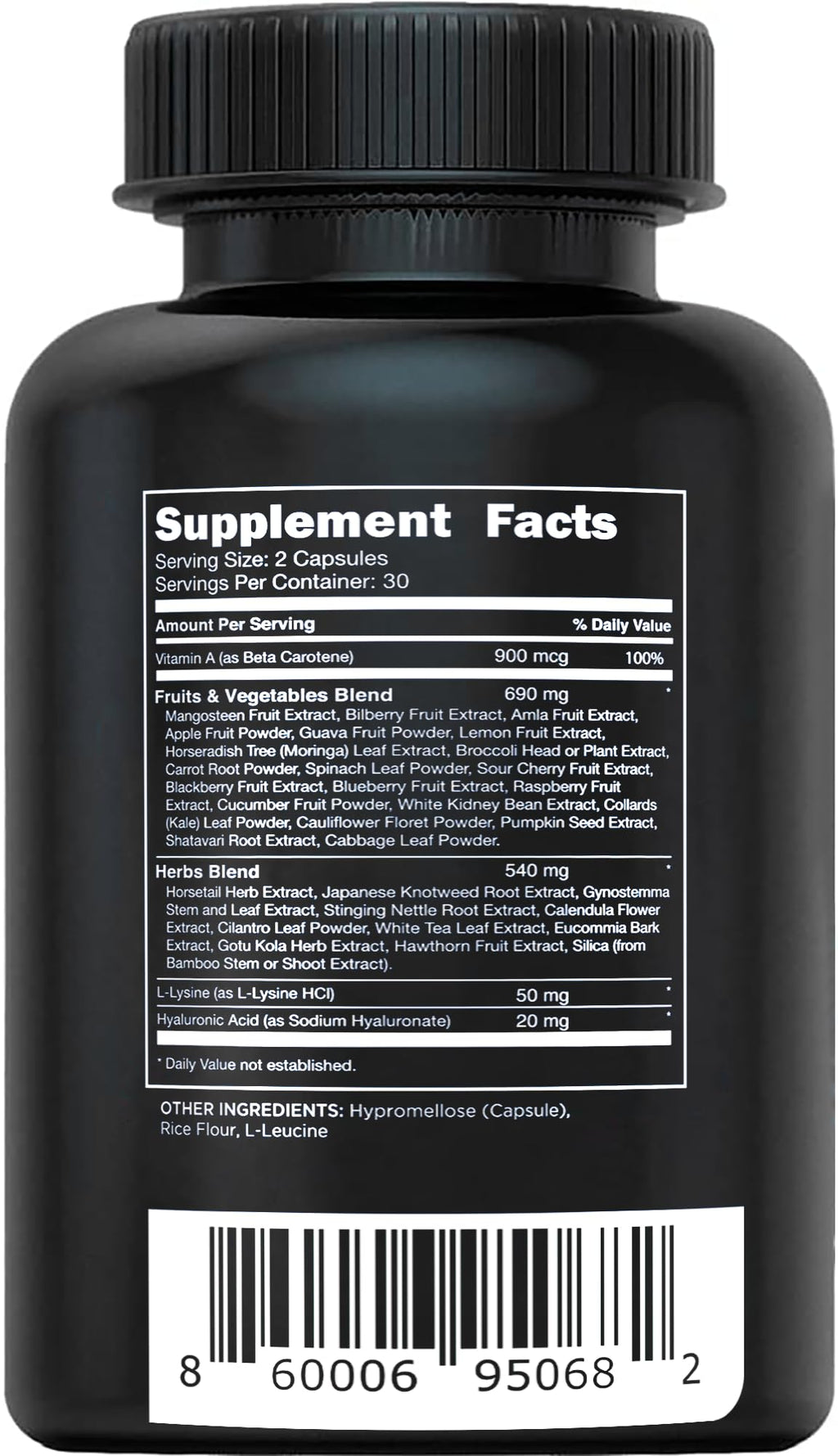 Vital Vitamins Vegan Collagen Booster - with Silica and Hyaluronic Acid - Plant-Based Collagen Supplements