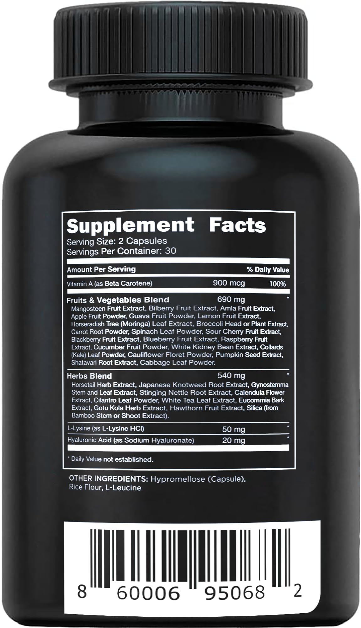 Vital Vitamins Vegan Collagen Booster - with Silica and Hyaluronic Acid - Plant-Based Collagen Supplements