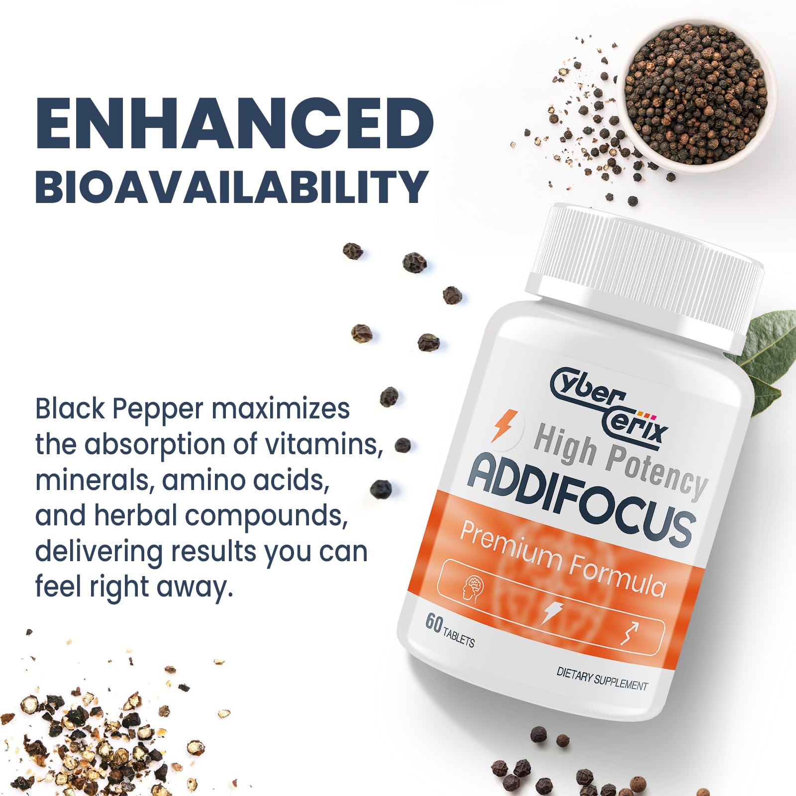 17-in-1  Supplement for Memory and Focus - Supplement for Concentration, Clarity, Energy & Focus - Natural Caffeine Blend with Vitamins, Amino Acids & Herbal Extracts - 60 Tablets